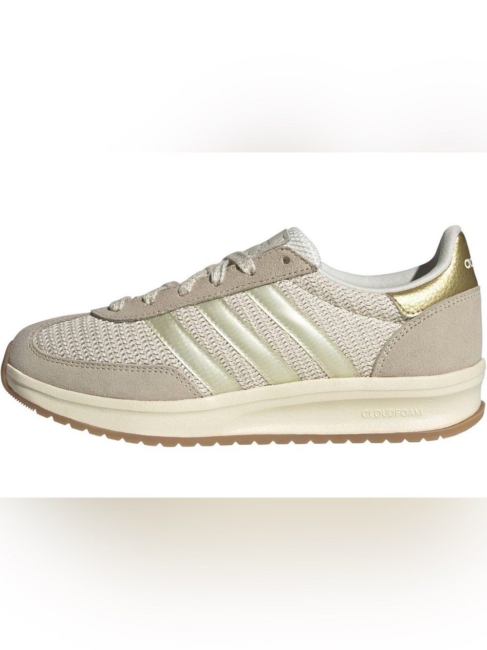 adidas Women's Run 70s 2.0 Shoe Non-dyed/Crystal Linen/Matte Gold Size 8